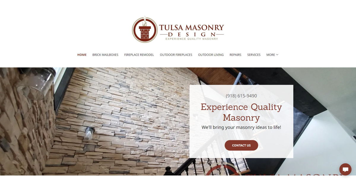 Screenshot of Tulsa Masonry Design, from the brown websites collection.