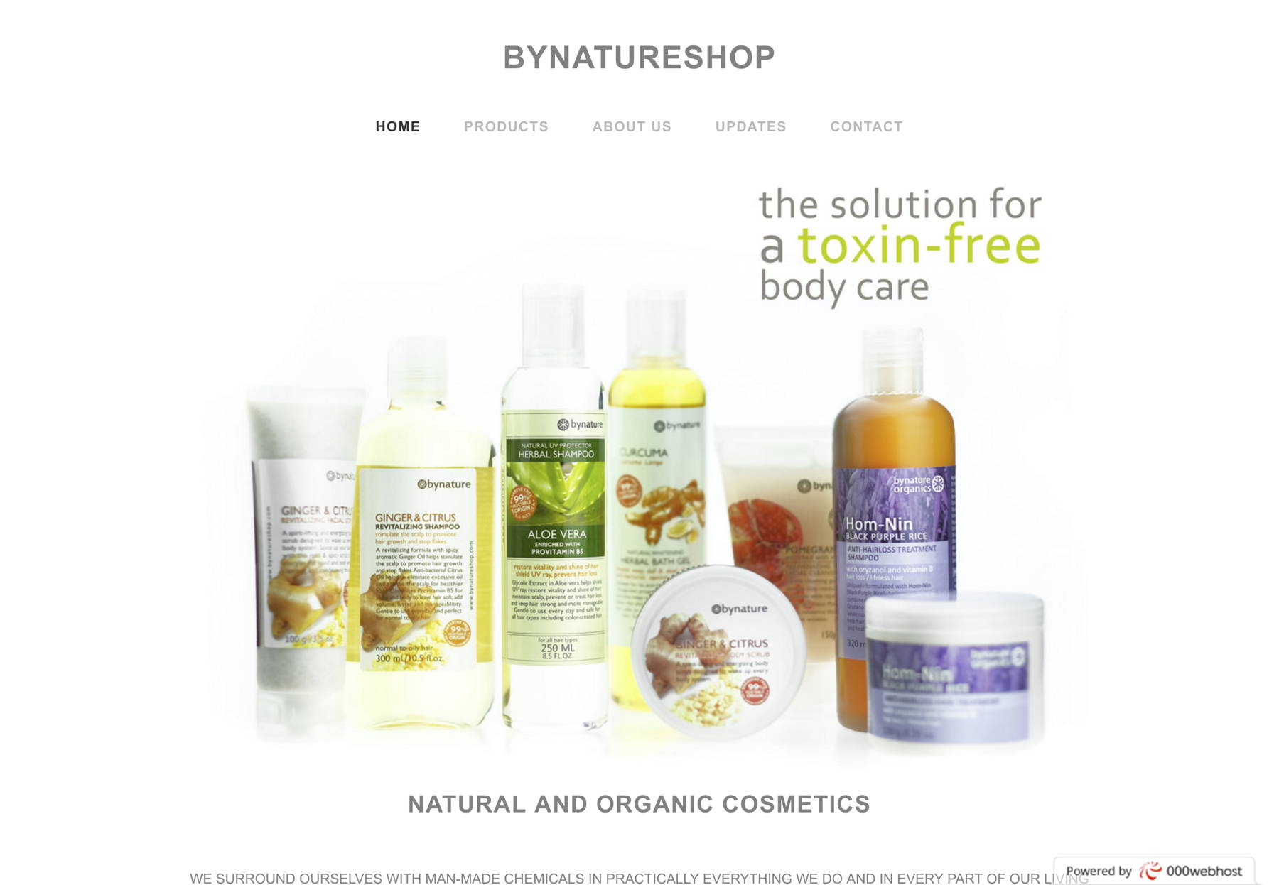 Screenshot of Bynatureshop, from the beauty websites collection.