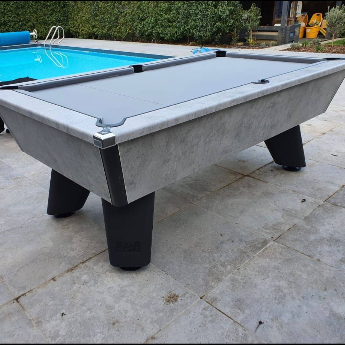 Cry Wolf Slate Bed Outdoor Pool Table - Urban Grey 7