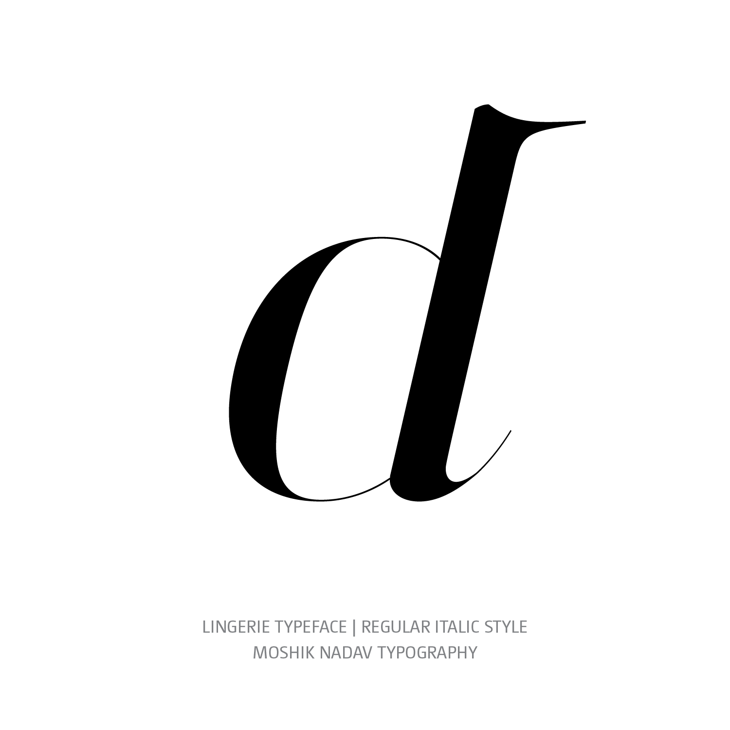 Lingerie Typeface Regular Italic d - Fashion fonts by Moshik Nadav Typography