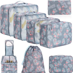 BAGAIL 8 Set Packing Cubes Luggage Packing Organizers for Travel Accessories (Red Flamingo)