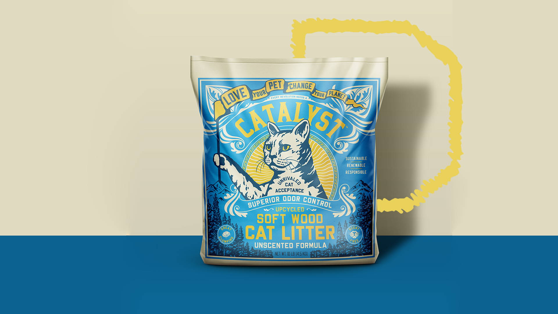 Featured image for Propaganda Poster-Inspired Catalyst is Disrupting the Natural Cat Litter Space