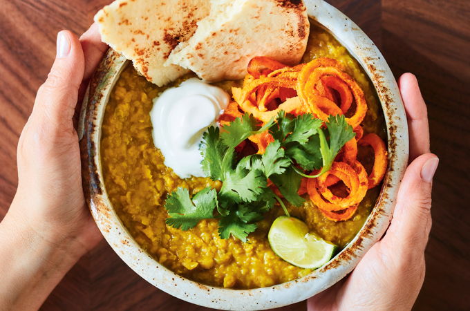 Dahl aux spirales de patates douces