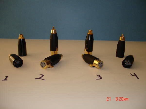 XLR to RCA Adapters Gold Contacts
