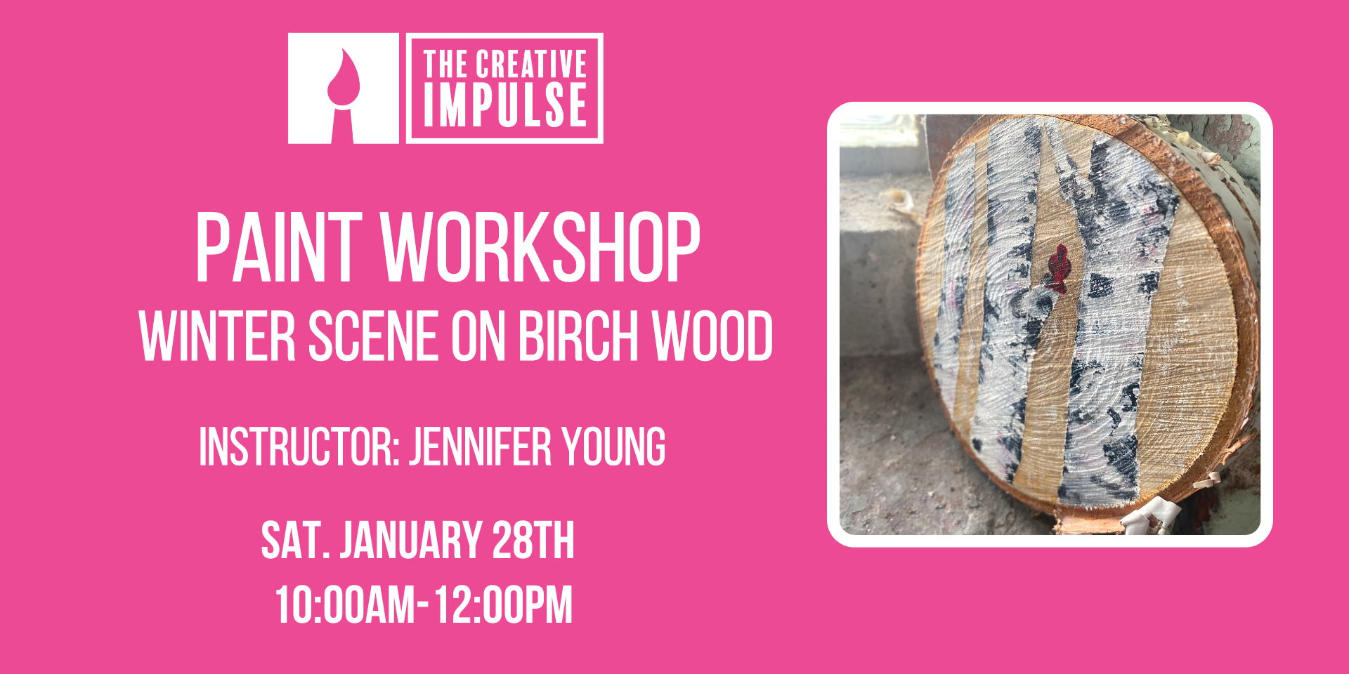 Paint Workshop: Winter Scene on Birch Tree Wood promotional image