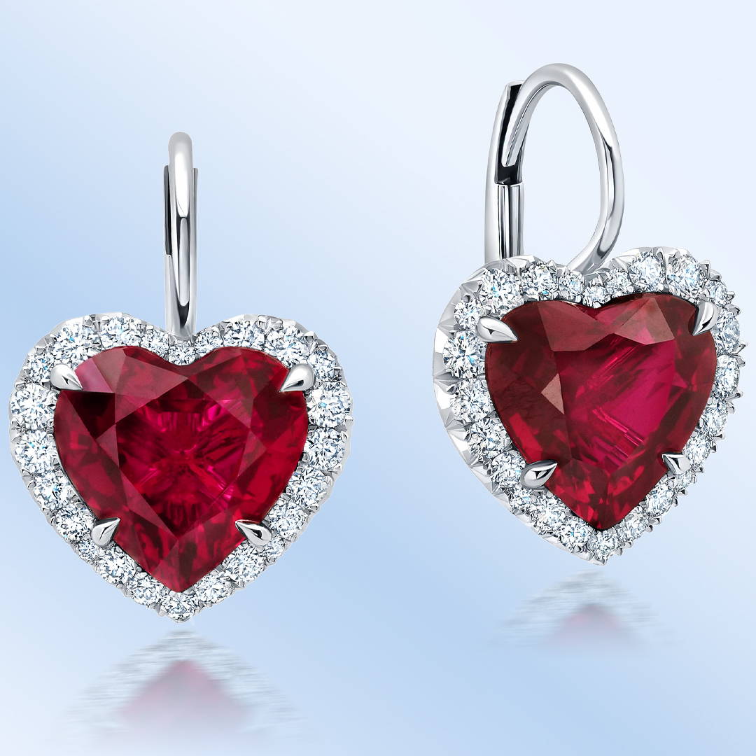 Ruby & Diamond Dangle Earrings