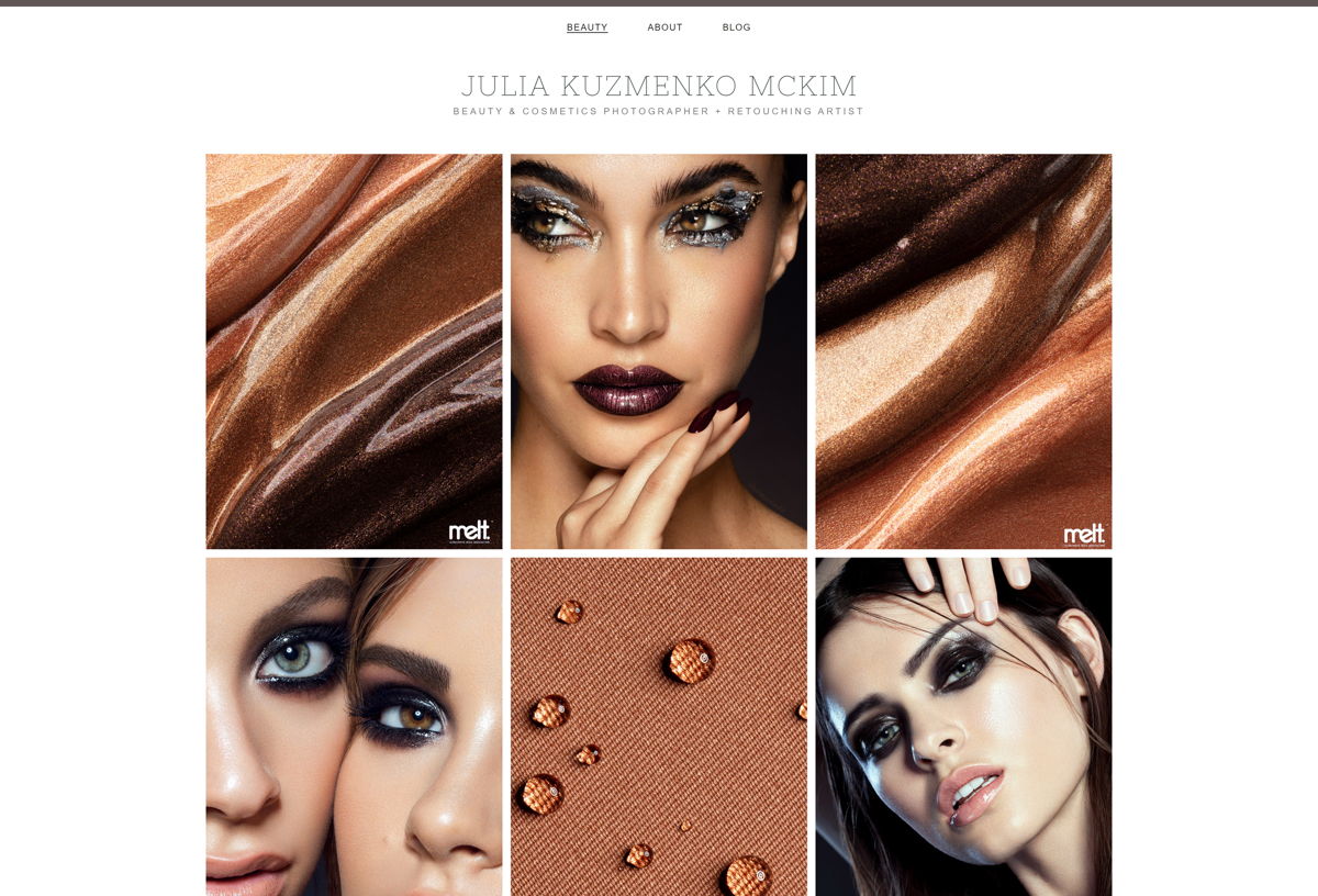 Screenshot of Julia Kuzmenko Mckim, from the squarespace websites  collection.