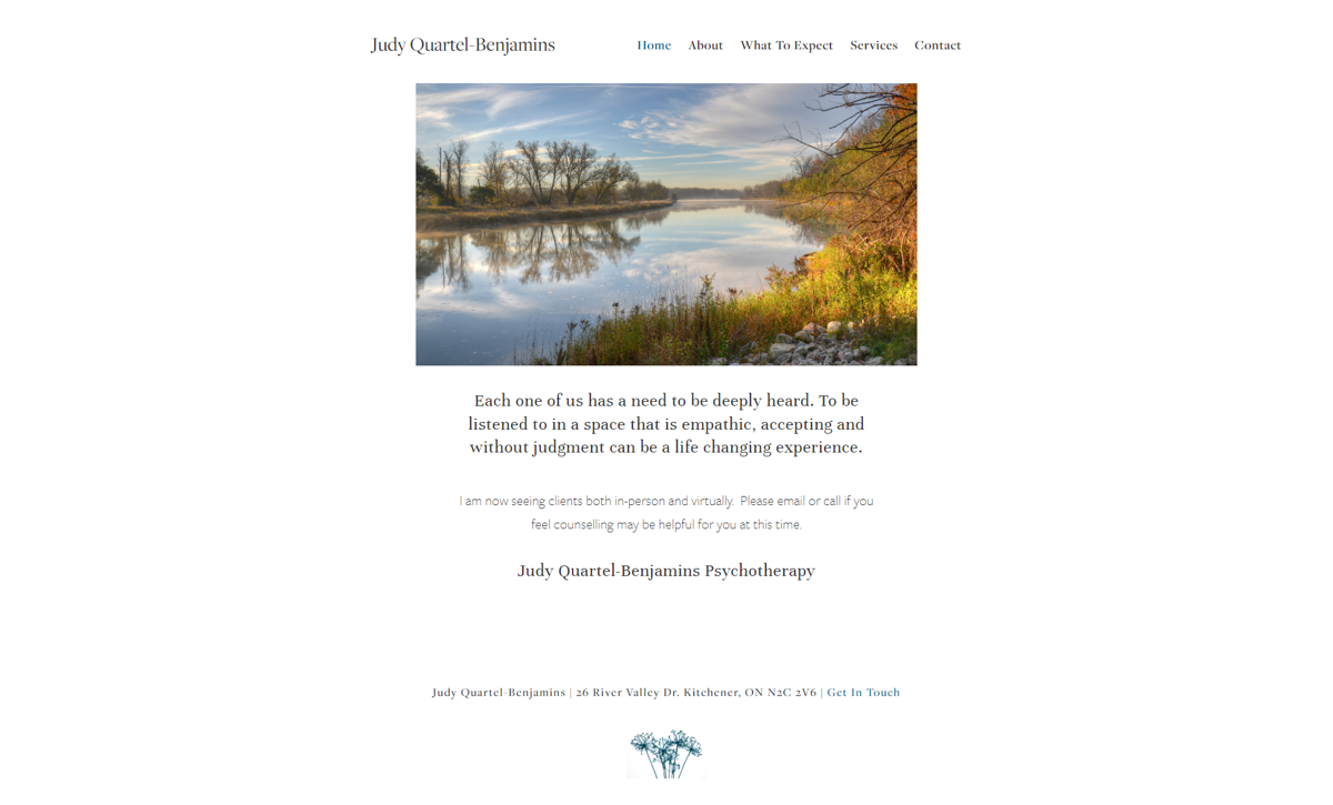 Screenshot of Judy Quartel-Benjamins, from the white websites collection.