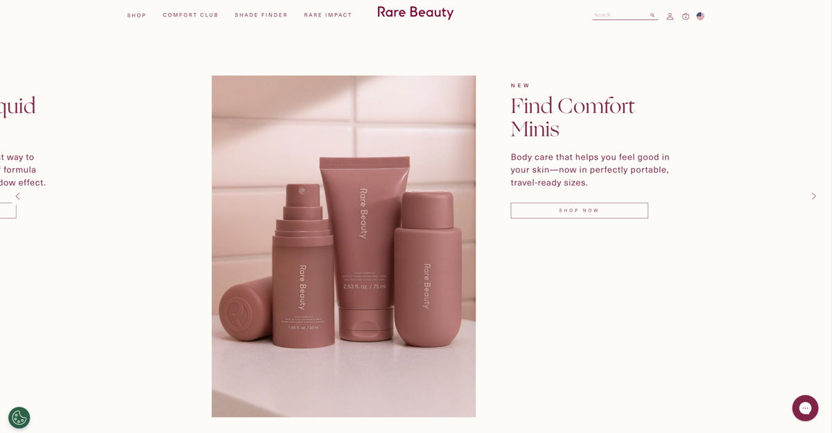 Screenshot of Rare Beauty , from the celebrity websites collection.