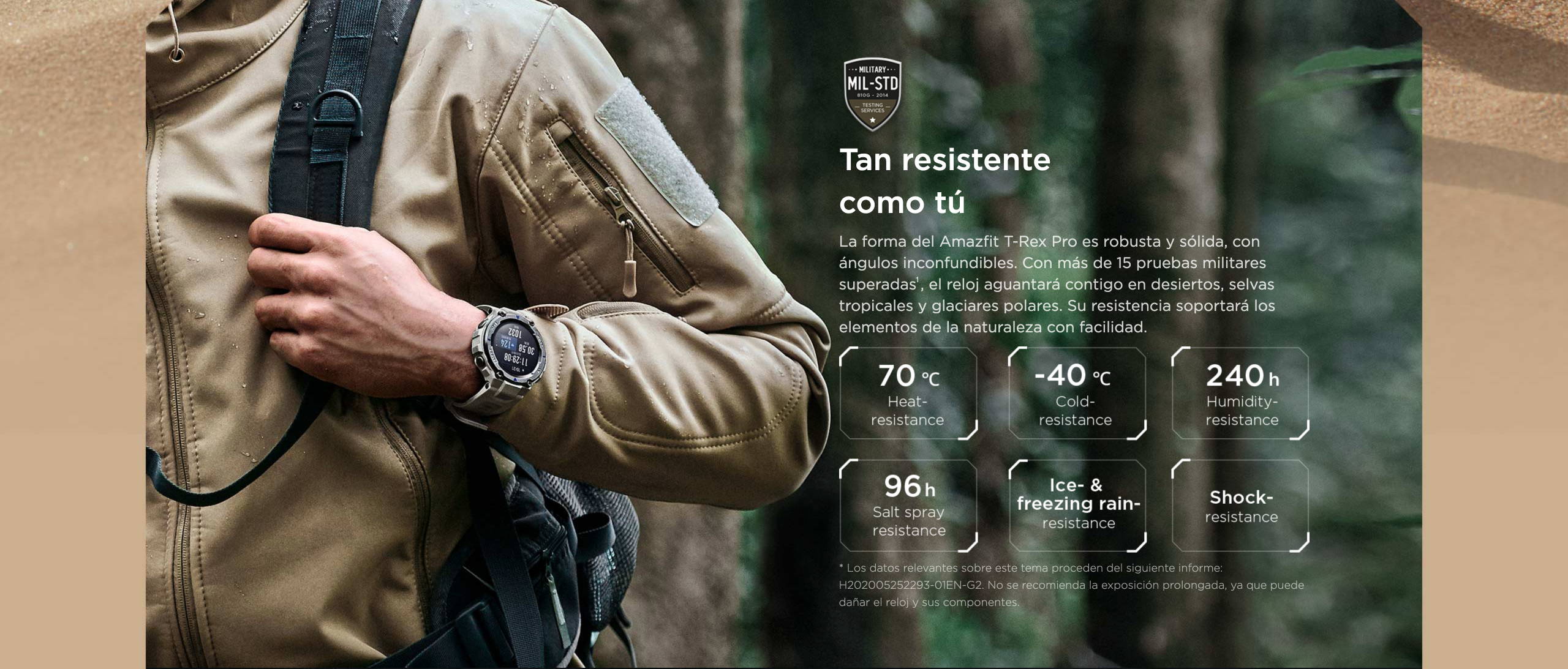 Reloj inteligente Amazfit T-Rex Pro para hombre, robusto, con GPS para  exteriores, 15 certificados por estándares militares, más de 100 modos  deportivos, resistente al agua a 10 ATM, duración de la batería