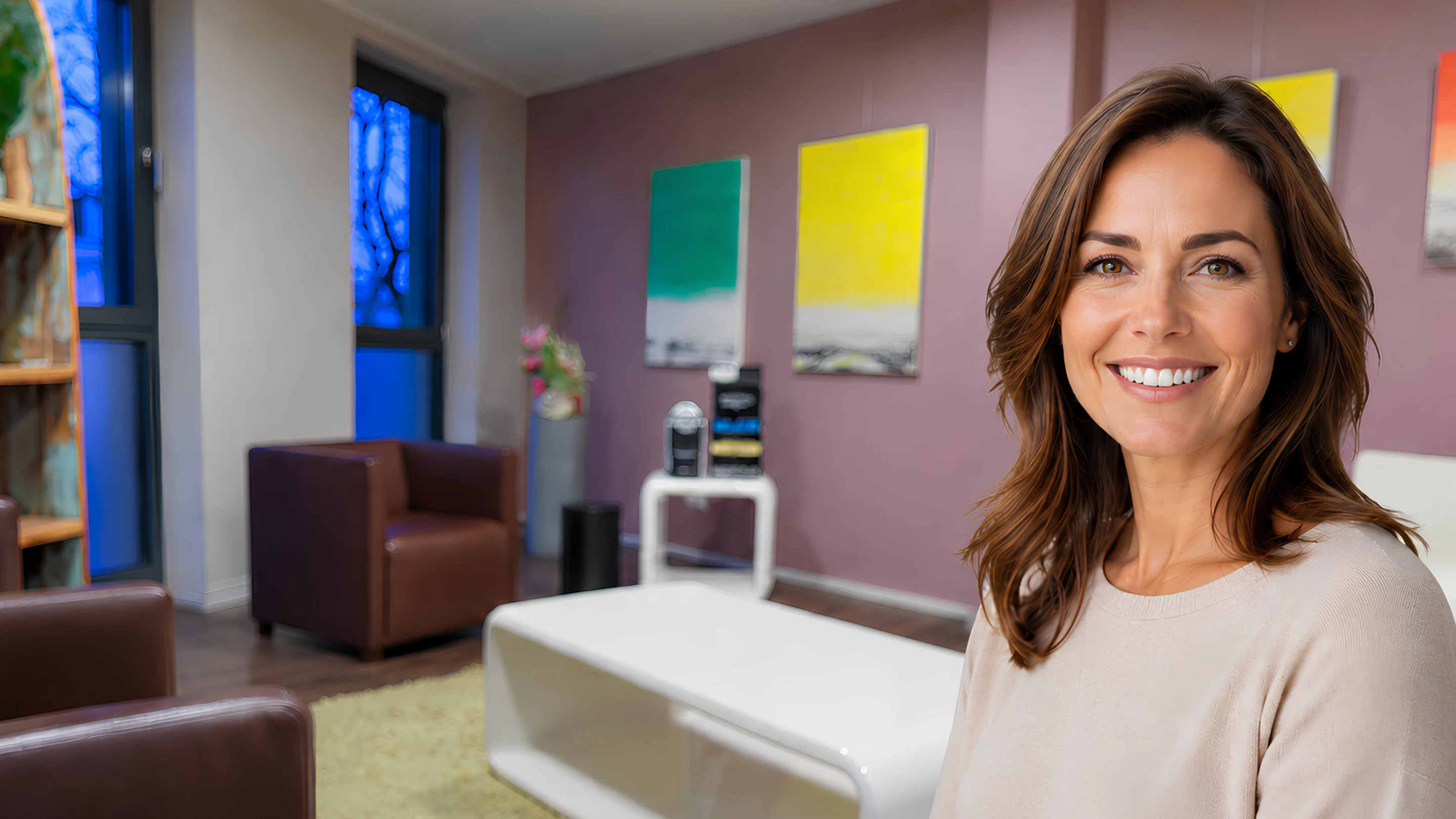 happy woman smiling
