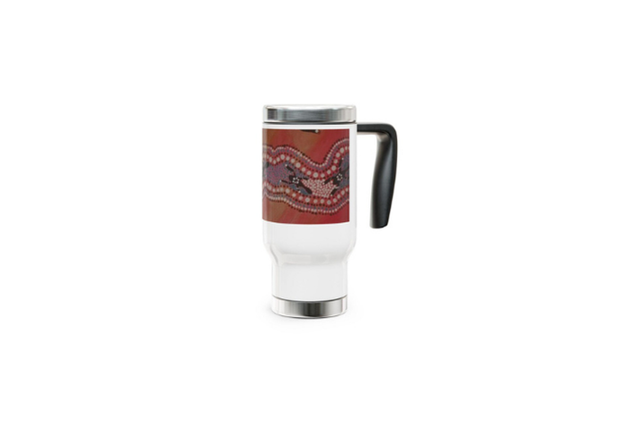 Abstract Art Stainless Steel Travel Mug, Spill-Resistant Coffee Cup - Image 5