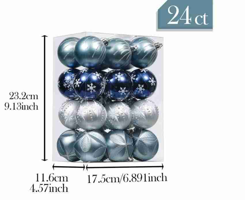 Premium Premium Blue And Silver Christmas Baubles 24