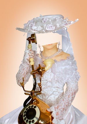 PSD исходник для монтажа - девочка с телефоном