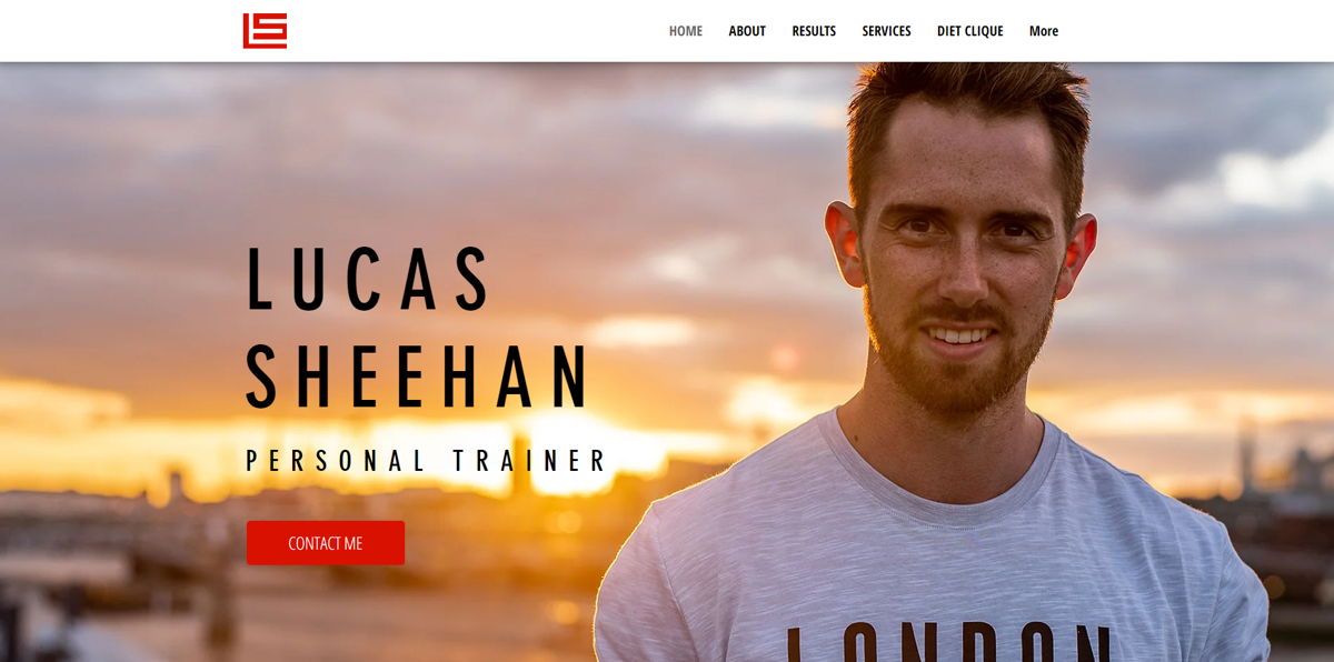 Screenshot of Lucas Sheehan , from the personal trainer websites collection.