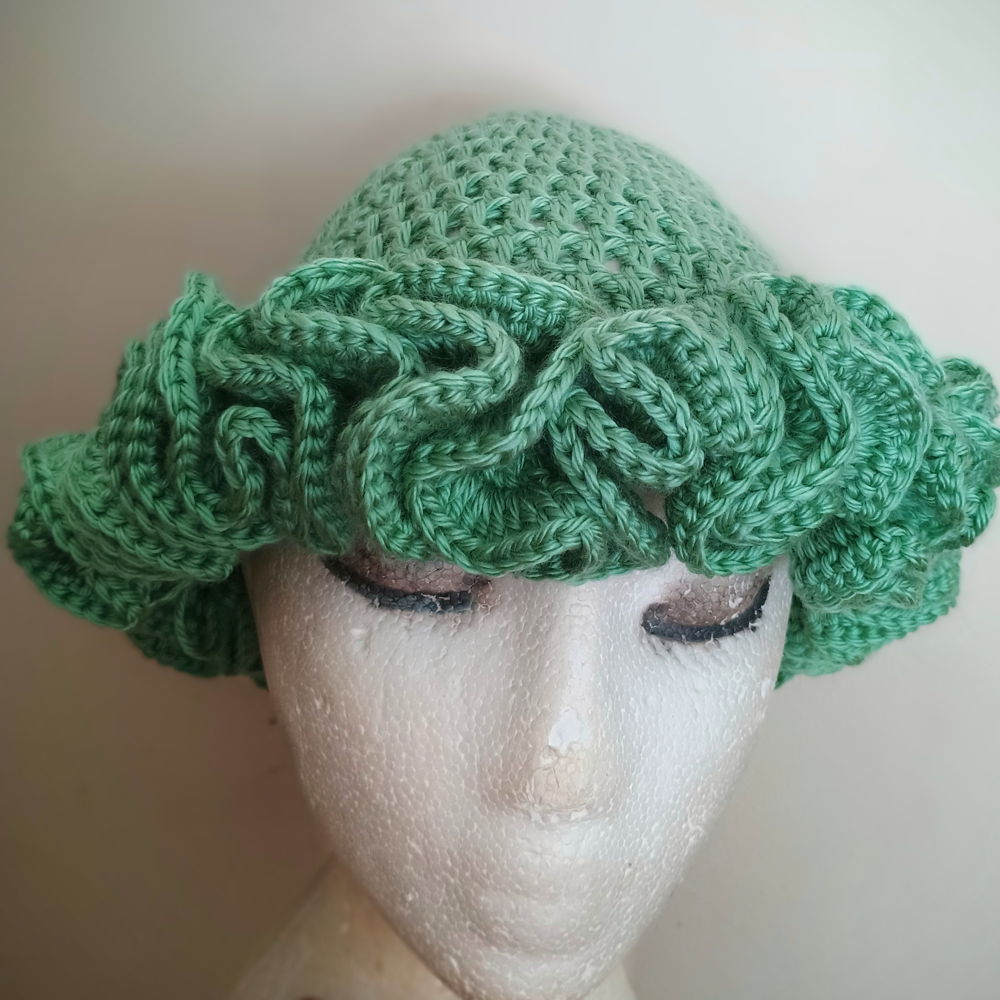 Crochet Summer Ruffle Hat