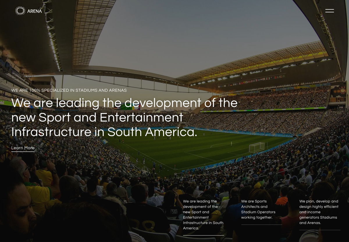 Screenshot of Arena, from the architecture portfolios collection.