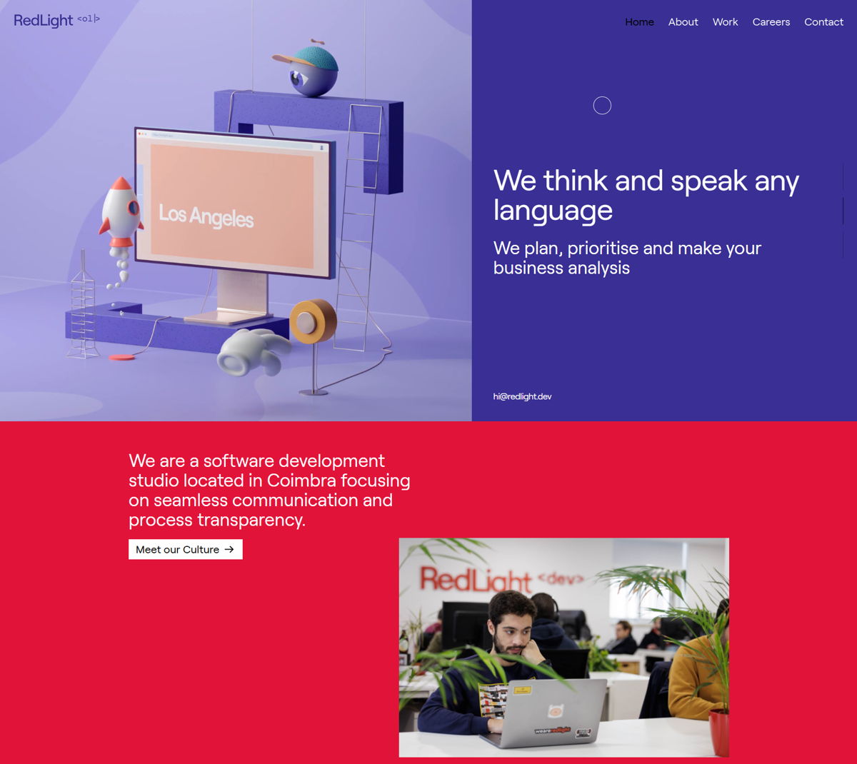 Screenshot of RedLight , from the wordpress websites collection.