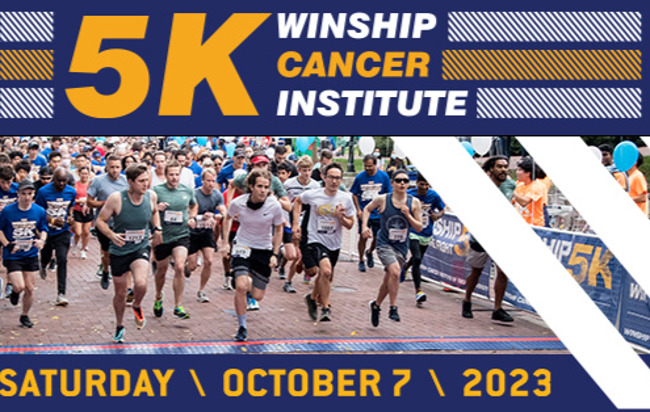 photo of people running with the Winship information listed