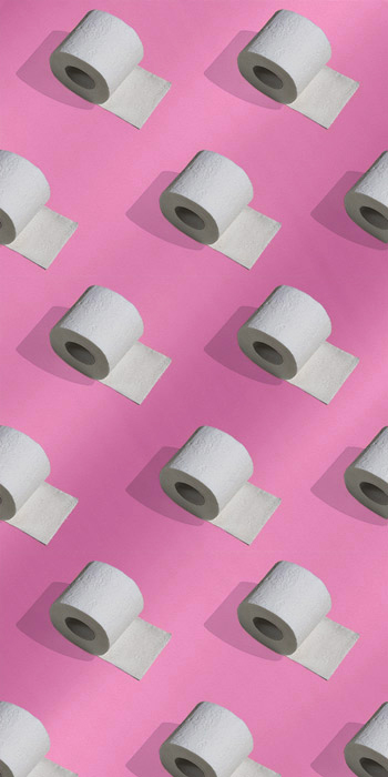Pink funky toilet paper wallpaper - Feathr™ Official Site