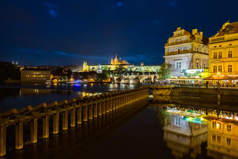 Retro Style E-Bike Night Tour in Prague - Live Guided