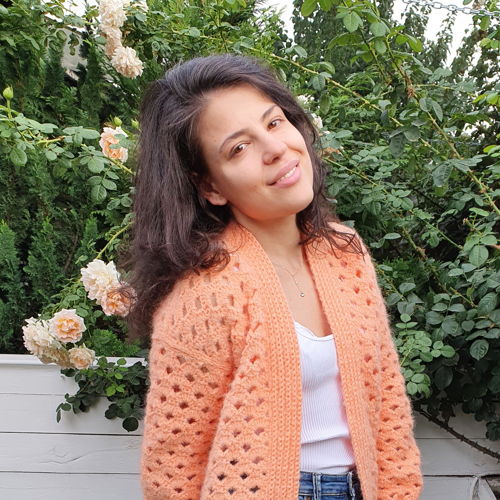 Cardigan simple and easy with arcade stitch