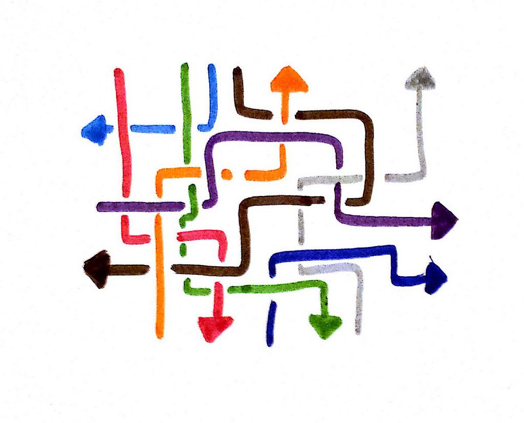 a maze of arrows