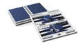 blue and white luxury backgammon set