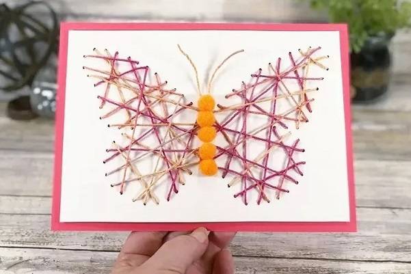 Butterfly Thread Art Card