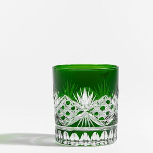 Antique Cut Old Fashioned Glassware in Green
