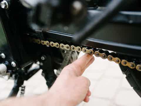 Check the chain tension after applying your motorcycle chain lubricant
