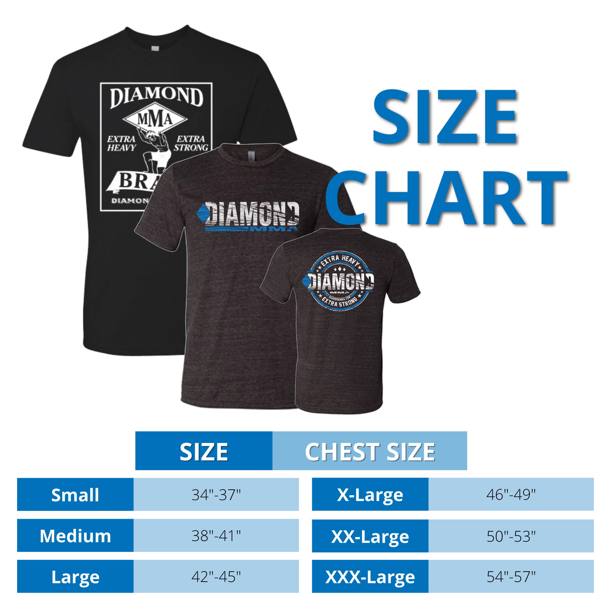 Diamond MMA T-Shirt Size Chart