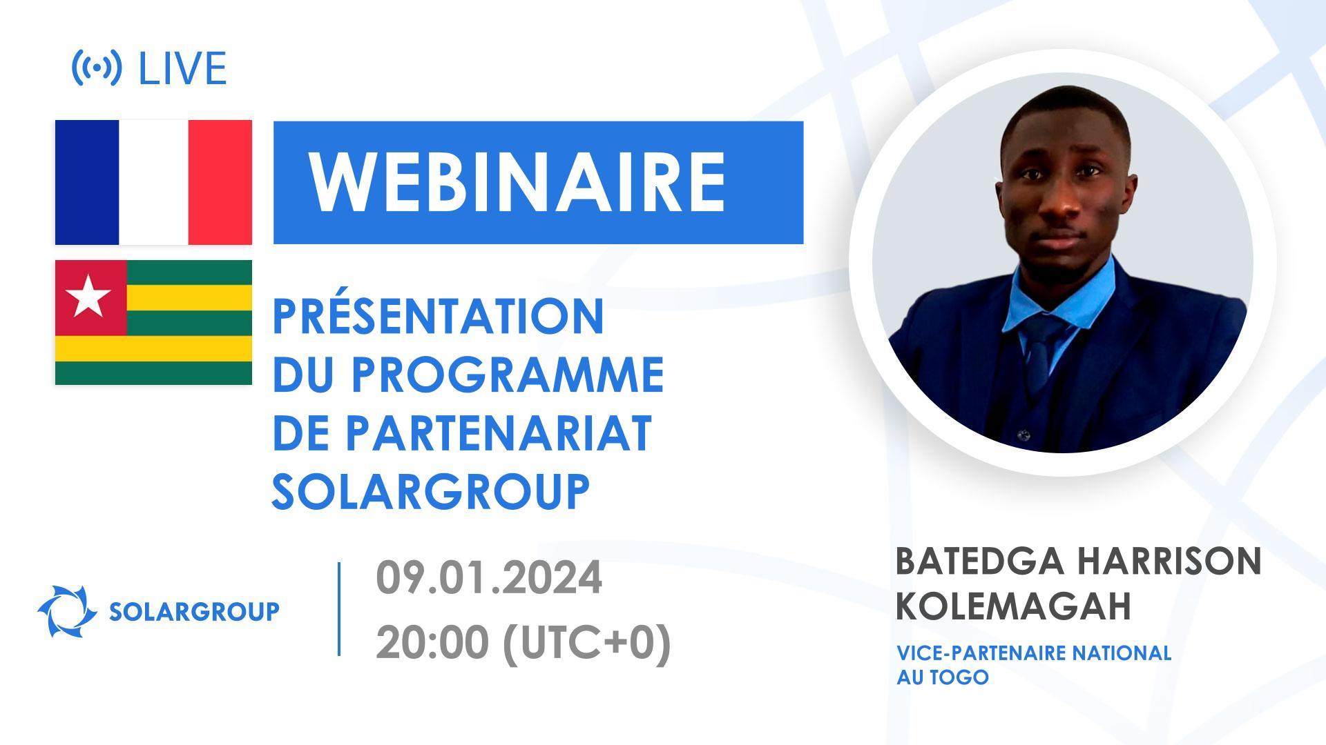 Togo. Présentation du programme de partenariat SOLARGROUP