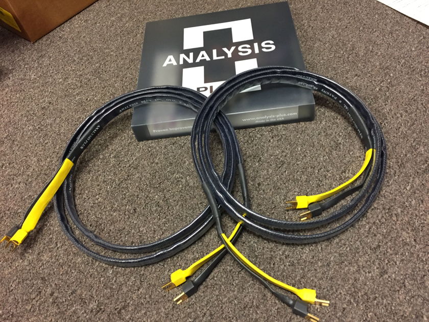 Analysis Plus Black Mesh Oval 9 Speaker Cables, 8ft pair with Gold T1 Spades
