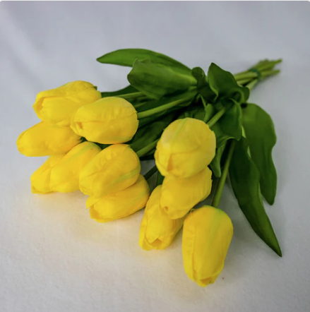 Yellow Real Touch Tulip - Realistic Artificial Flowers - Image 2