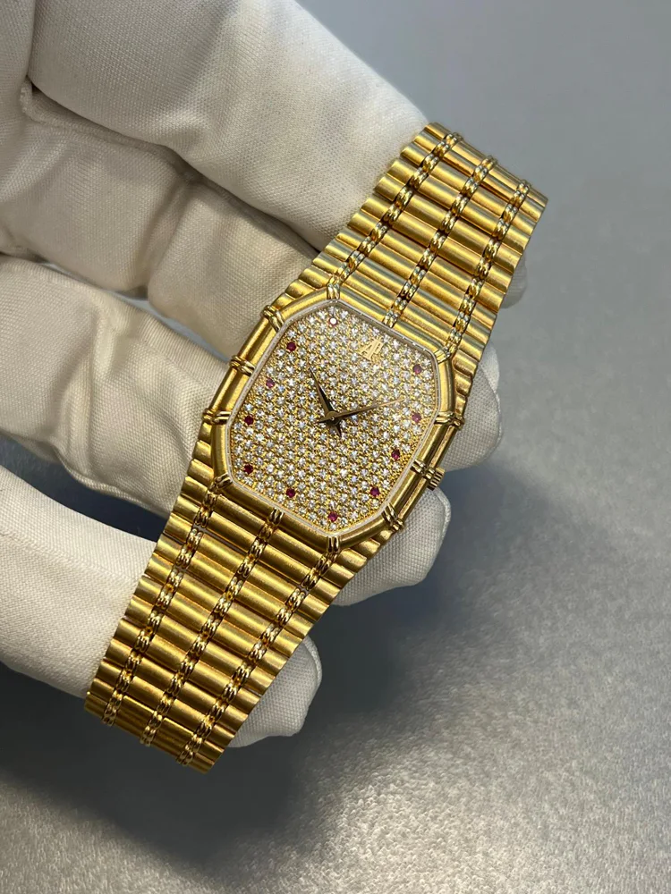 Bamboo Diamond Dial with Rubies Integrated Bracelet 17.9 cm