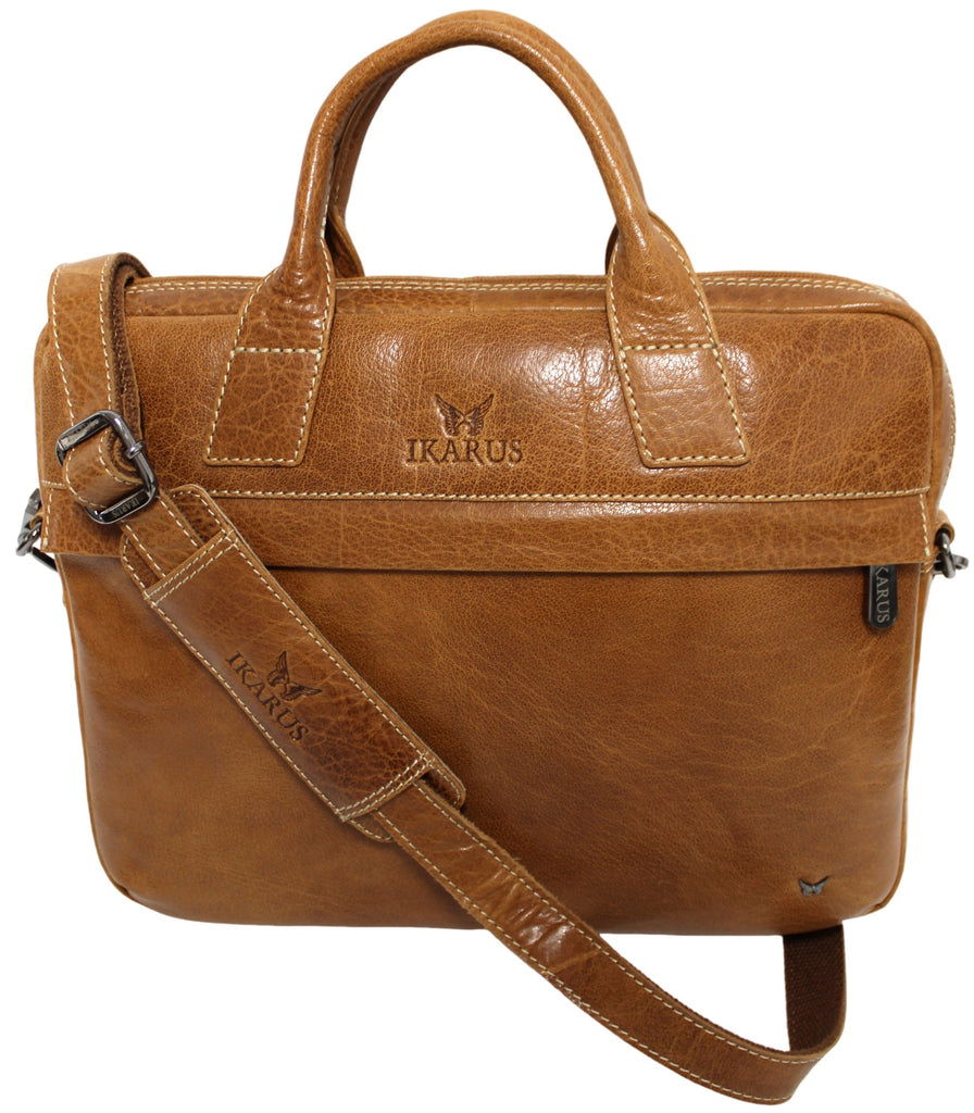 Quality Full Grain Leather Laptop Shoulder Bag - Image 12