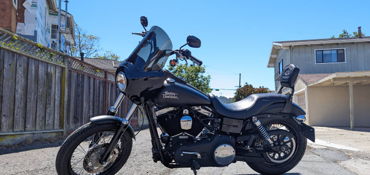 2017 HARLEY-DAVIDSON DYNA STREET BOB "BLACK DENIM" motorcycle for rent near Millbrae, CA