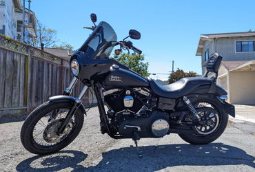 2017 HARLEY-DAVIDSON DYNA STREET BOB "BLACK DENIM" motorcycle for rent near Millbrae, CA
