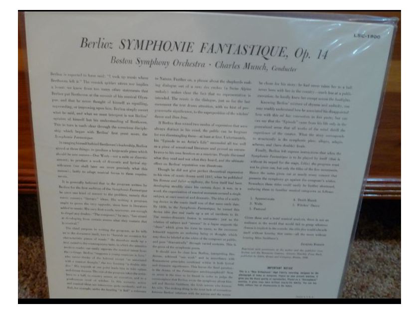 Boston Symphony (Munch) - Berlioz Symphony Fantastique lsc1900 Classic Records original reissue 180G 1990's Sealed
