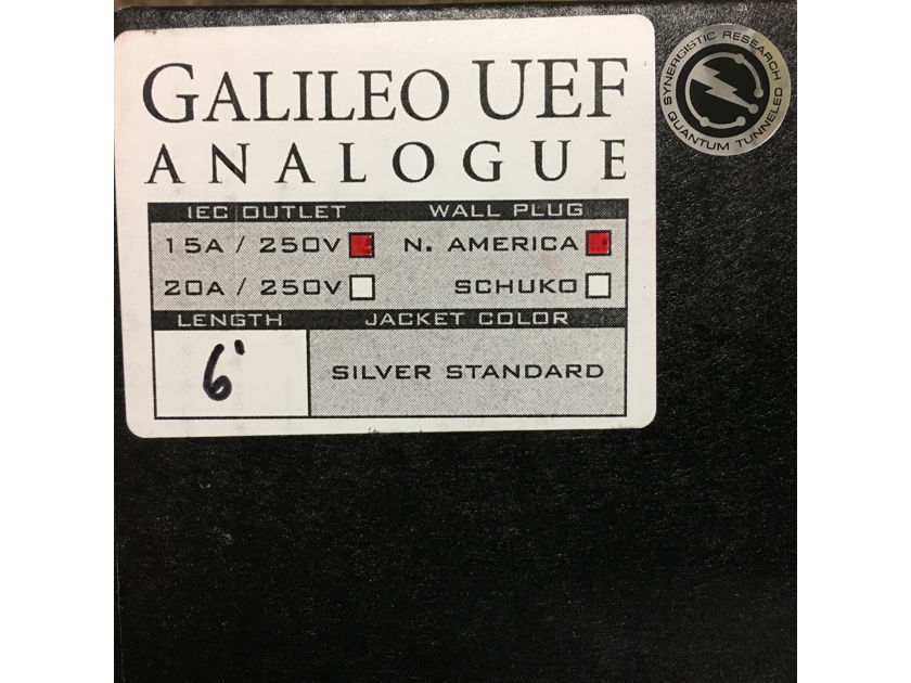 Synergistic Research Galileo UEF Analog 6ft, 15 Amp