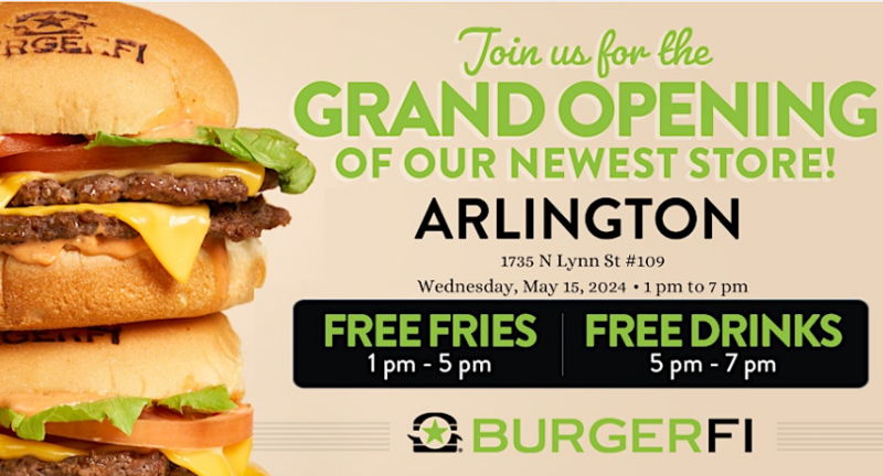 Join Burgerfi's Arlington Grand Opening Celebration!