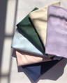 Organic cotton colored swatches