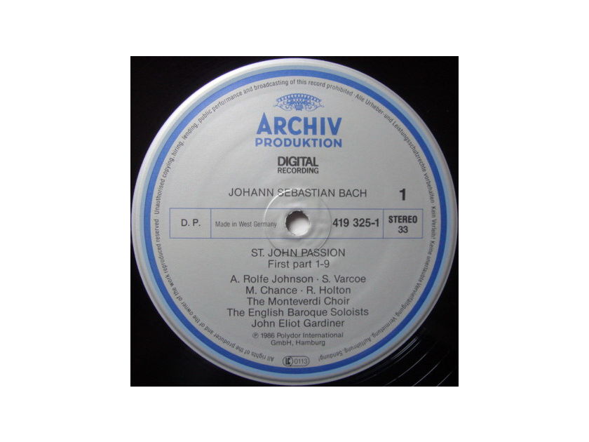 Archiv Digital / GARDINER, - Bach St. John Passion, NM, 2LP Box Set!