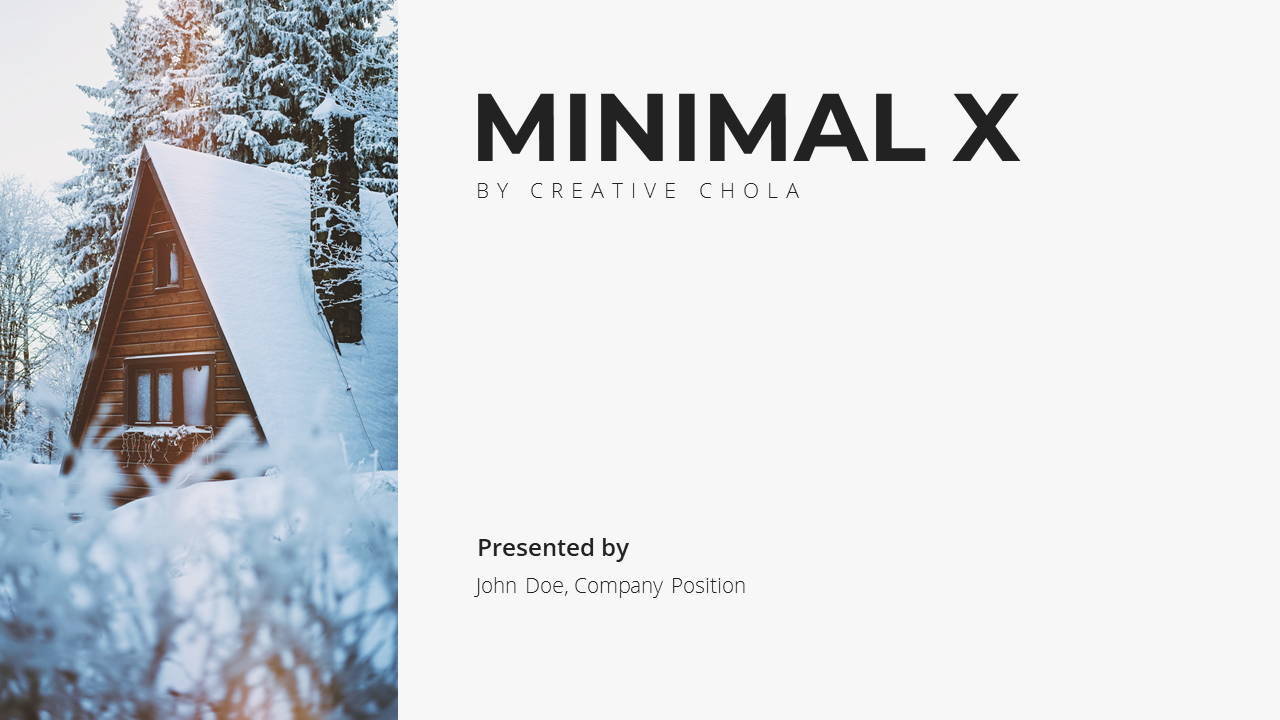 Minimal X Marketing Plan Presentation Template Title Page