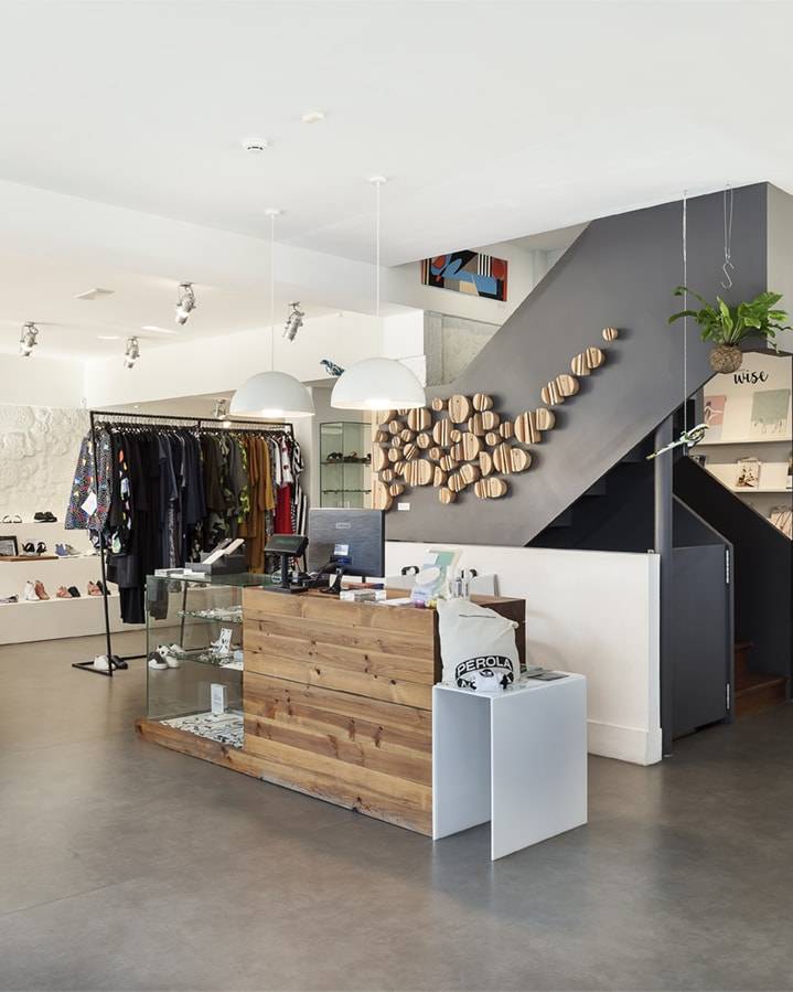 Store interior at The Feeting Room shop in Largo dos Lóios Porto