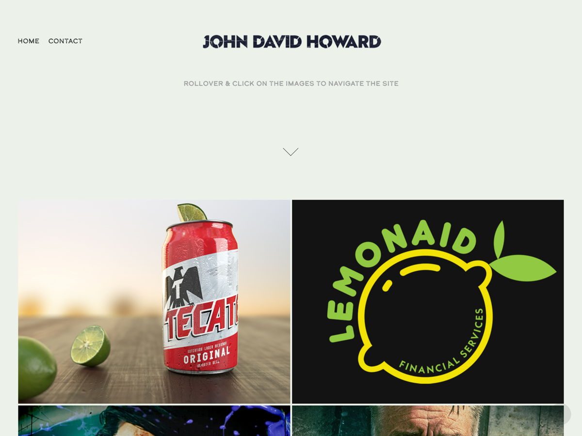 Screenshot of John David, from the art portfolios collection.