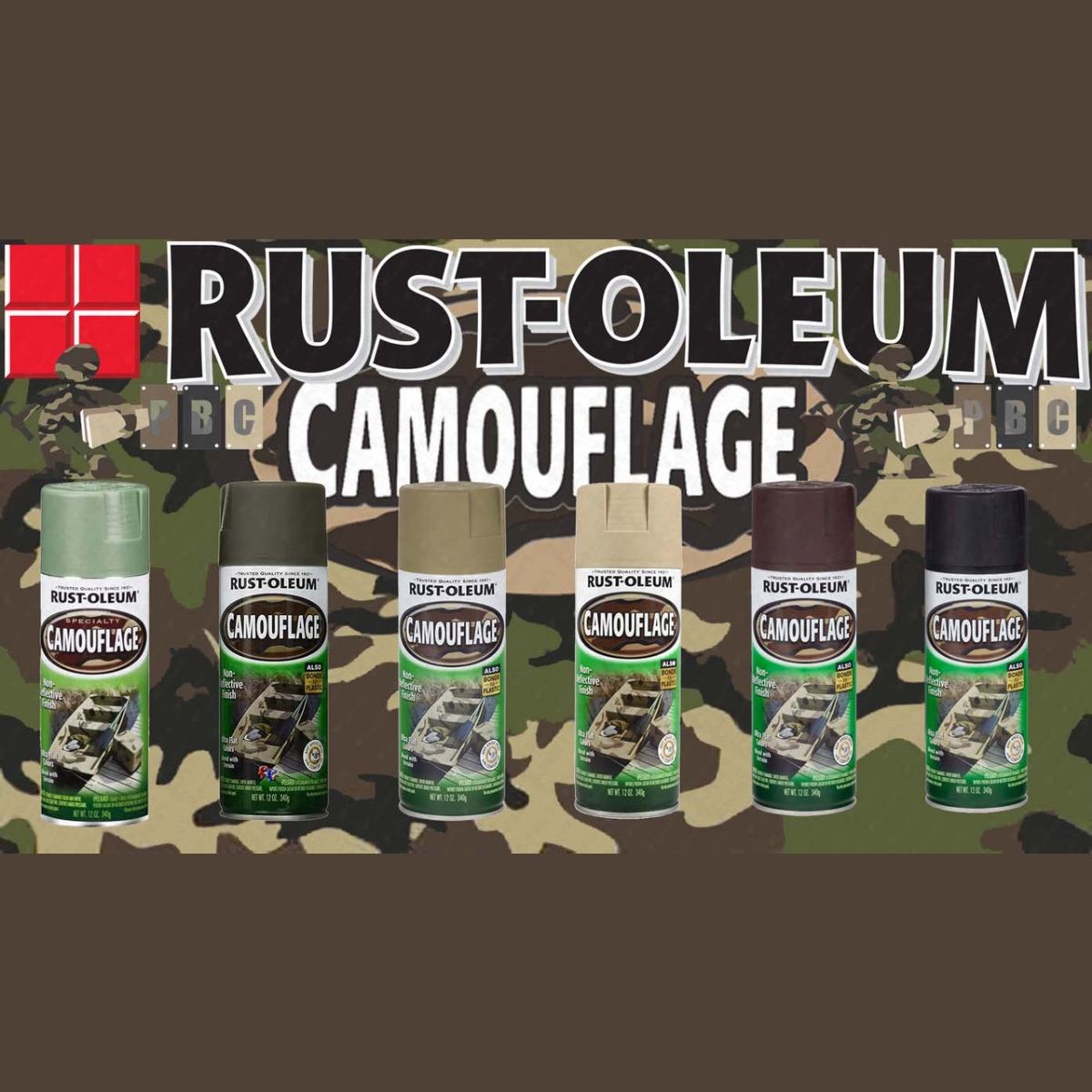 Rust-oleum Camouflage Spray Paint – Choose your colour