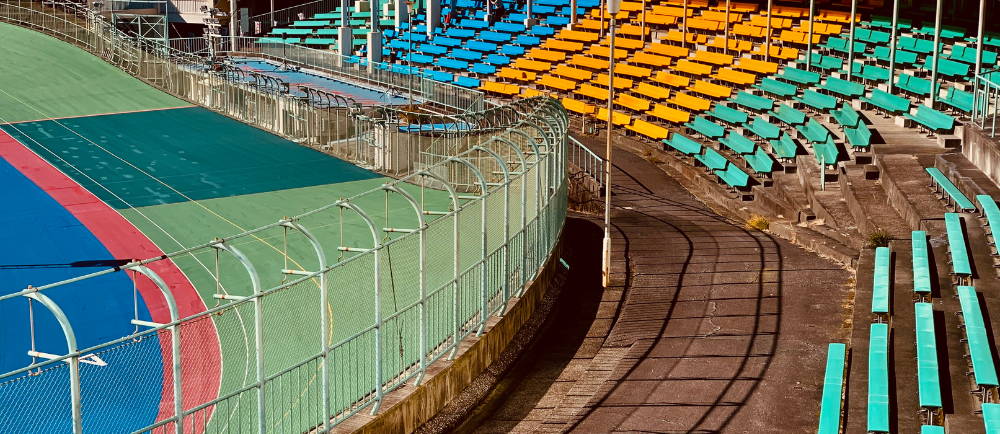 Ito velodrome with empty seats