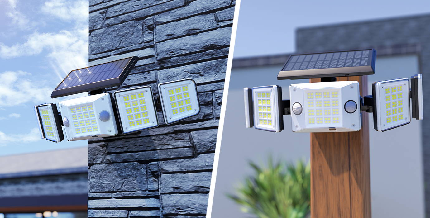 solar powered led outdoor light installation